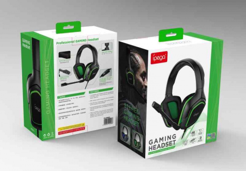 Наушники PC4/PS/Switch/Xone Wired Gaming Headset Green PG-R006G iPega
